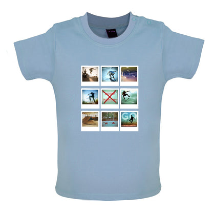 Go Skateboarding Photo Collage Baby T Shirt