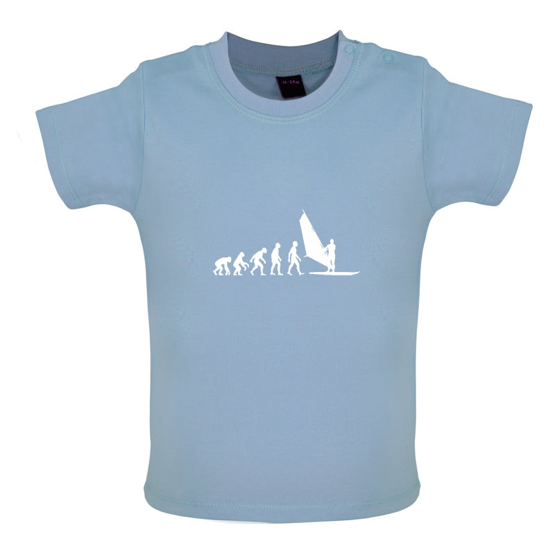 Evolution Of Man WindSurfing Baby T Shirt
