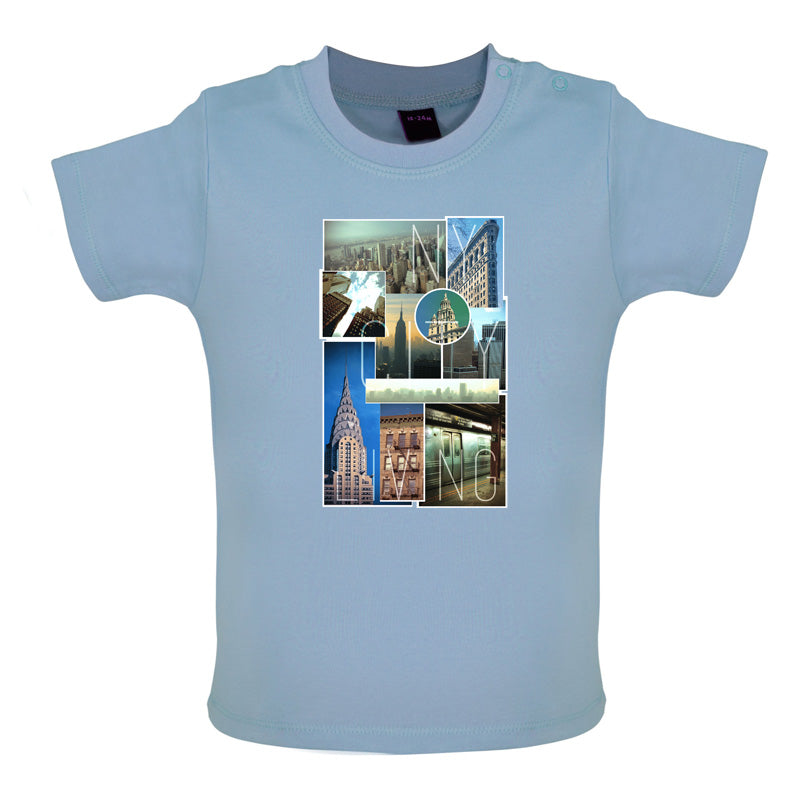 New York City Living Collage Baby T Shirt