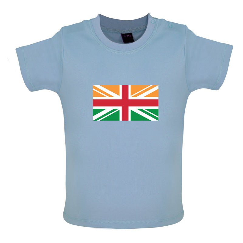 Indian Union Jack Flag Baby T Shirt