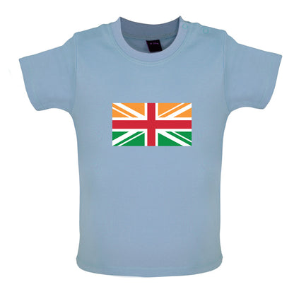 Indian Union Jack Flag Baby T Shirt