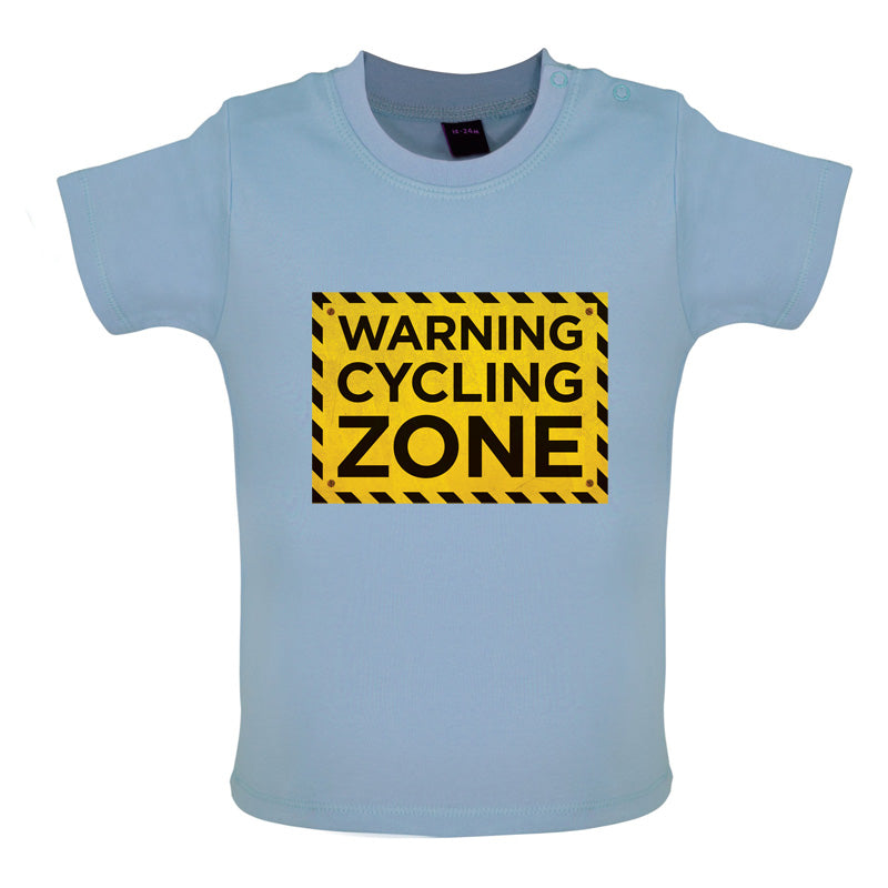 Warning Cycling Zone Baby T Shirt