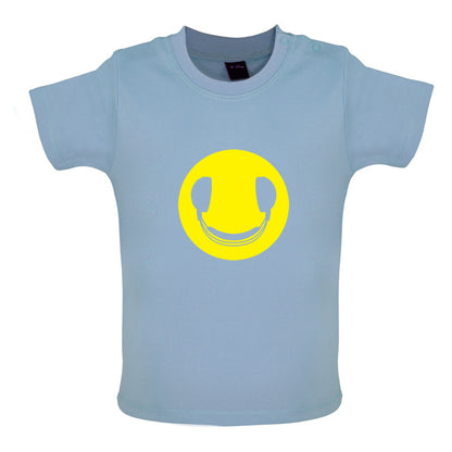 DJ Headphone Smiley face Baby T Shirt