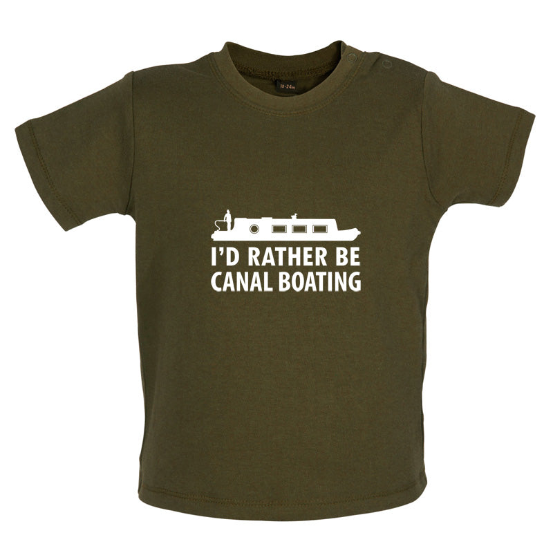 I'd Rather Be Canal Boating Baby T Shirt