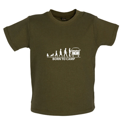 Born To Camp (Bay Window) Baby T Shirt
