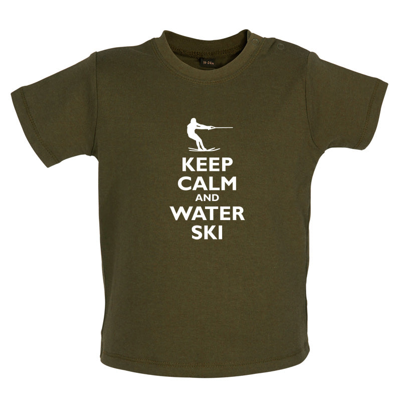 Keep Calm and Water Ski Baby T Shirt