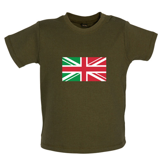 Italy Union Jack Flag Baby T Shirt