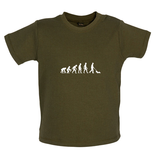 Evolution Of Man Lawn Mower Baby T Shirt