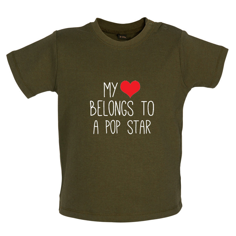 My Heart Belongs To A Pop Star Baby T Shirt