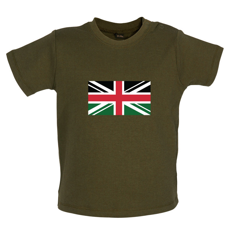 Kenya Union Jack Flag Baby T Shirt