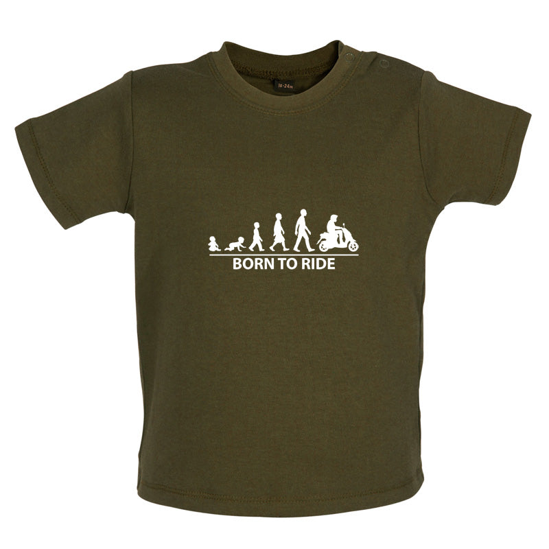 Born To Ride Moped Baby T Shirt