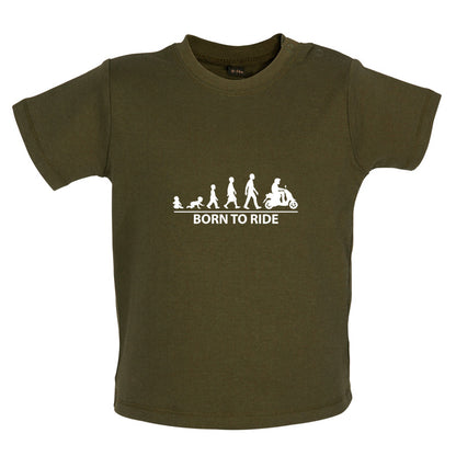 Born To Ride Moped Baby T Shirt