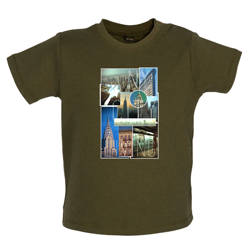 New York City Living Collage Baby T Shirt
