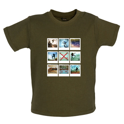 Go Skateboarding Photo Collage Baby T Shirt