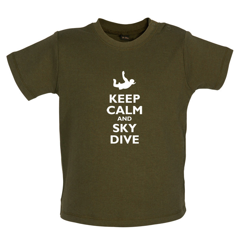Keep Calm and Sky Dive Baby T Shirt