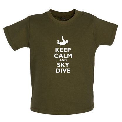 Keep Calm and Sky Dive Baby T Shirt