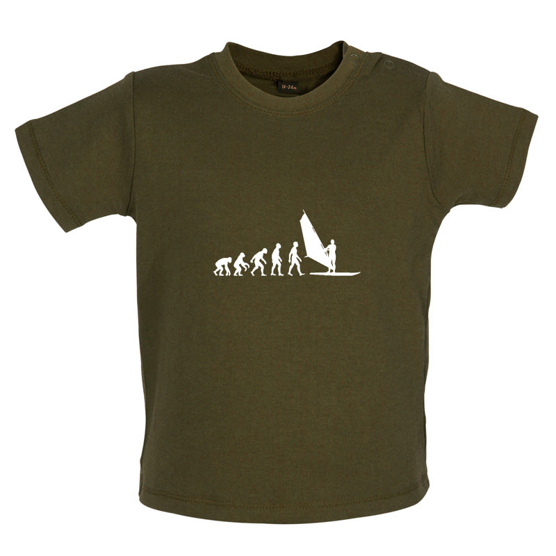 Evolution Of Man WindSurfing Baby T Shirt