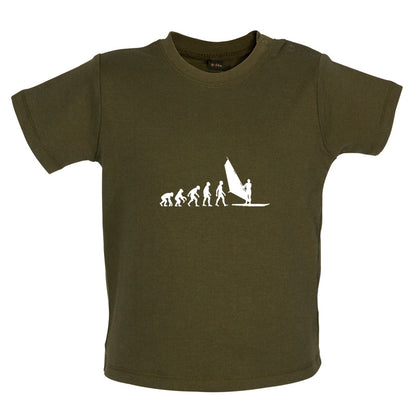 Evolution Of Man WindSurfing Baby T Shirt