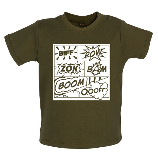 Biff Pow Bam Comic book Baby T Shirt