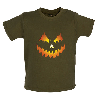 Halloween Pumpkin Face Baby T Shirt