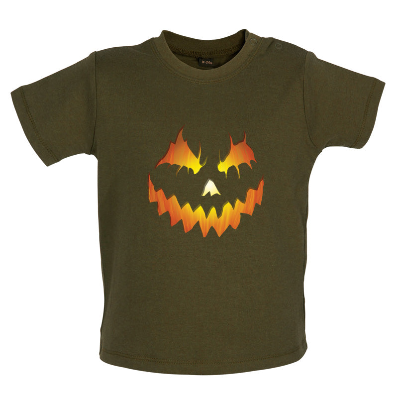 Halloween Pumpkin Face Baby T Shirt