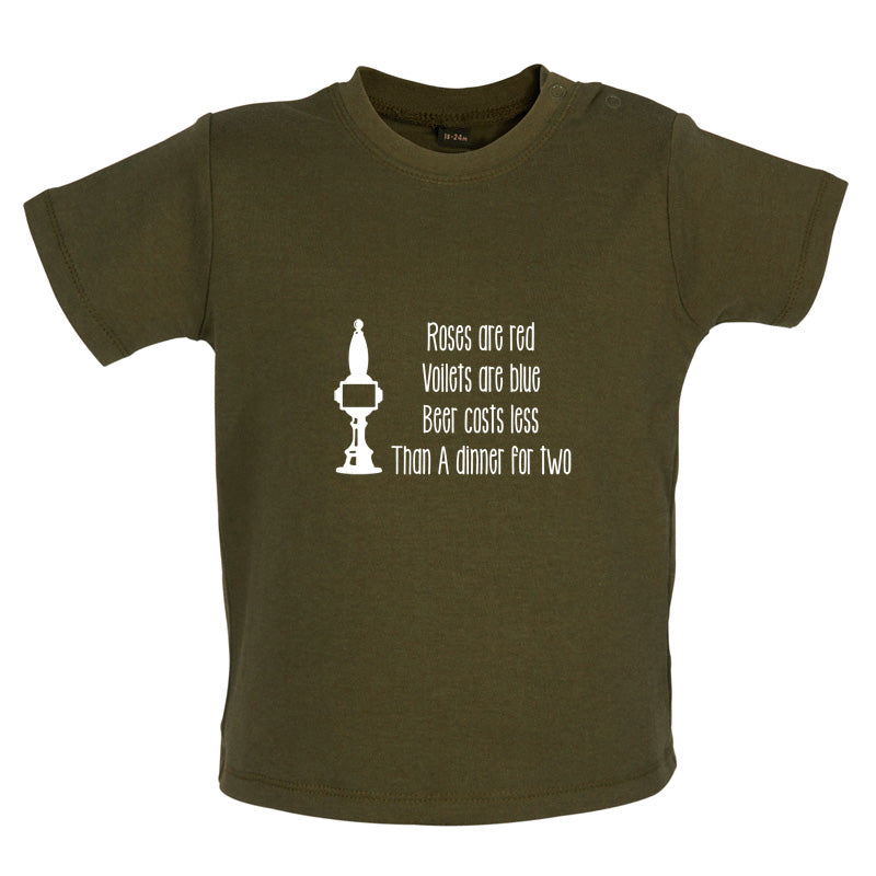 Roses Are Red Beer Costs Less Than Dinner For Two Baby T Shirt
