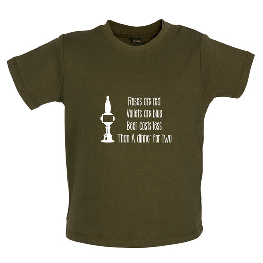 Roses Are Red Beer Costs Less Than Dinner For Two Baby T Shirt