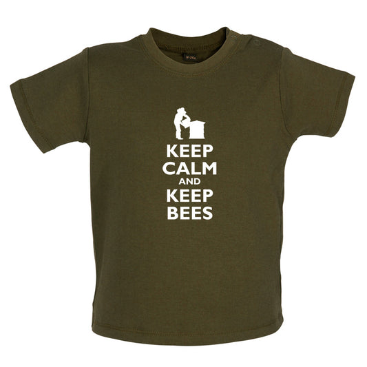Keep Calm and Keep Bees Baby T Shirt