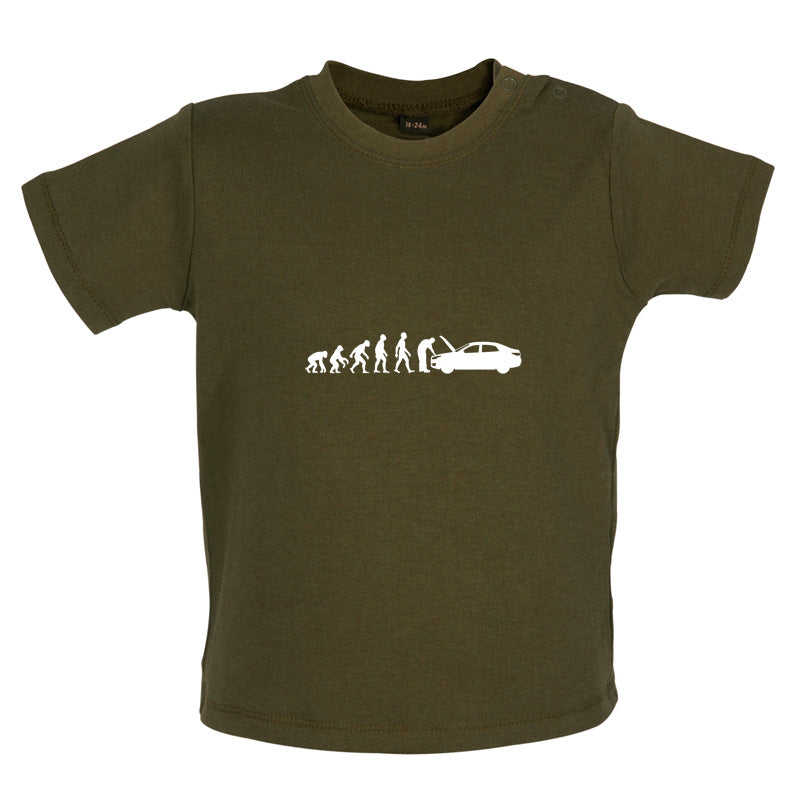 Evolution Of Man Car Mechanic Baby T Shirt