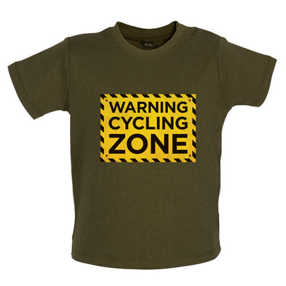 Warning Cycling Zone Baby T Shirt