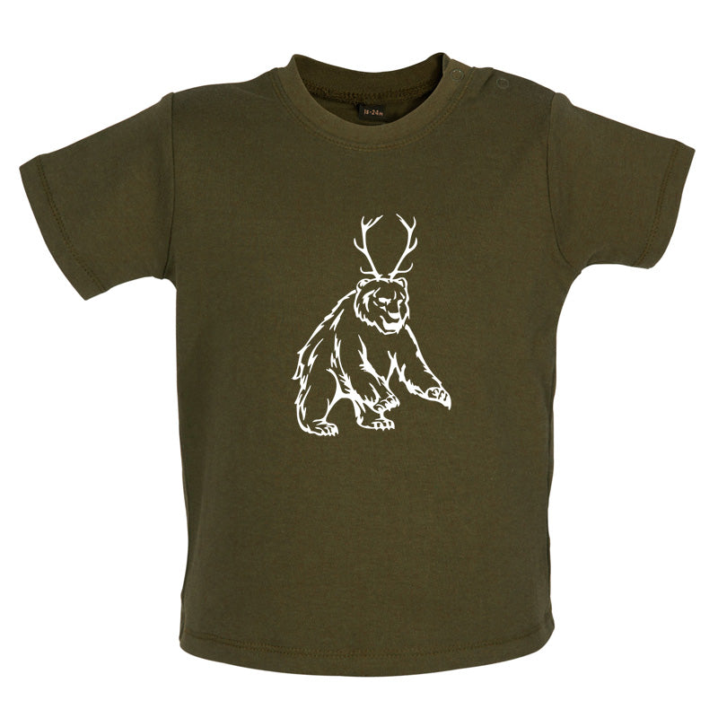 Bear Antlers (Beer) Baby T Shirt