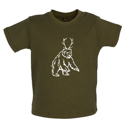 Bear Antlers (Beer) Baby T Shirt