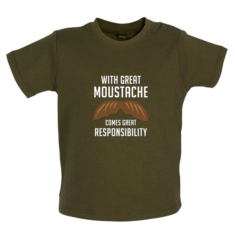 With Great Moustache Baby T Shirt