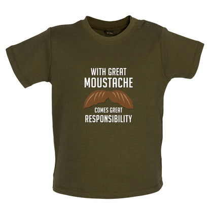 With Great Moustache Baby T Shirt
