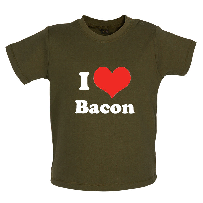I Love Bacon Baby T Shirt