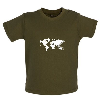 Square World Map Baby T Shirt