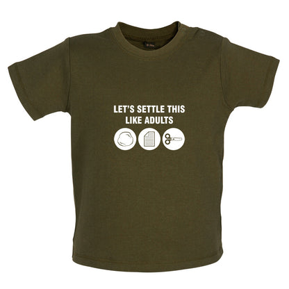 Let's Settle This Like Adults (Rock Paper Scissors) Baby T Shirt
