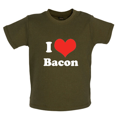 I Love Bacon Baby T Shirt