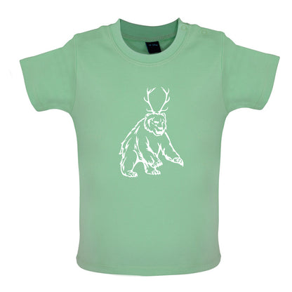Bear Antlers (Beer) Baby T Shirt