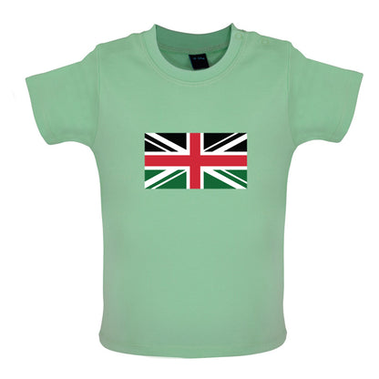 Kenya Union Jack Flag Baby T Shirt