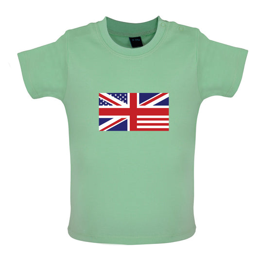 Union Jack US Flag Baby T Shirt