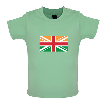 Indian Union Jack Flag Baby T Shirt
