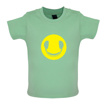 DJ Headphone Smiley face Baby T Shirt