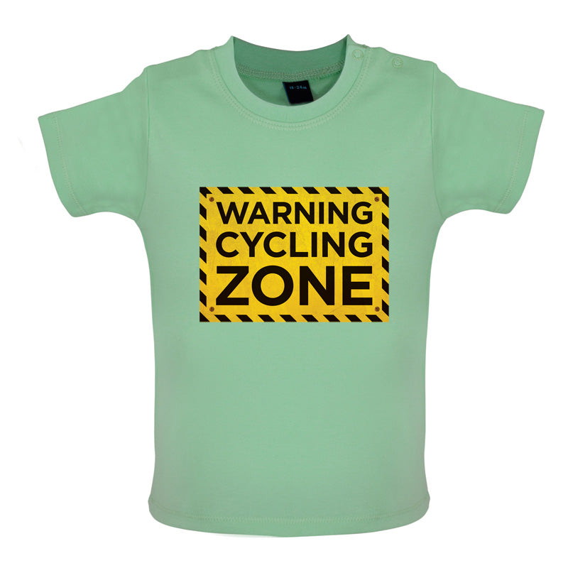 Warning Cycling Zone Baby T Shirt