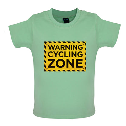 Warning Cycling Zone Baby T Shirt