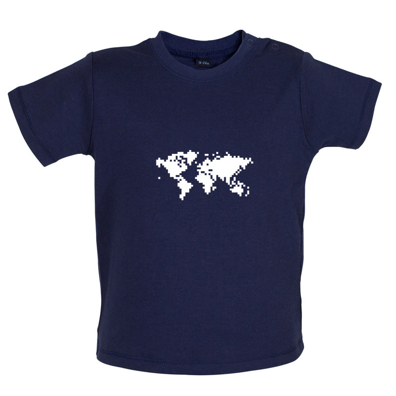Square World Map Baby T Shirt