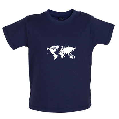 Square World Map Baby T Shirt