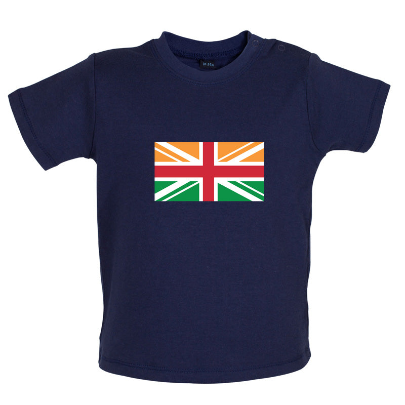 Indian Union Jack Flag Baby T Shirt