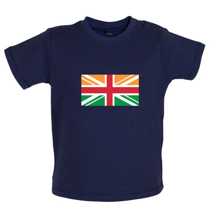 Indian Union Jack Flag Baby T Shirt