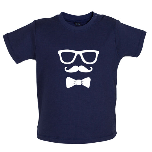 Glasses Moustache Bowtie Baby T Shirt